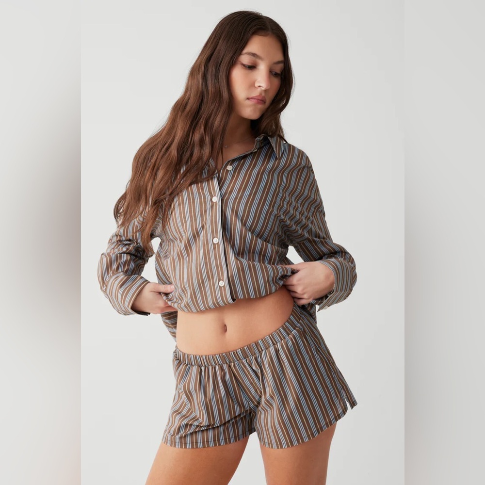 Frankies Bikinis Striped mini shorts